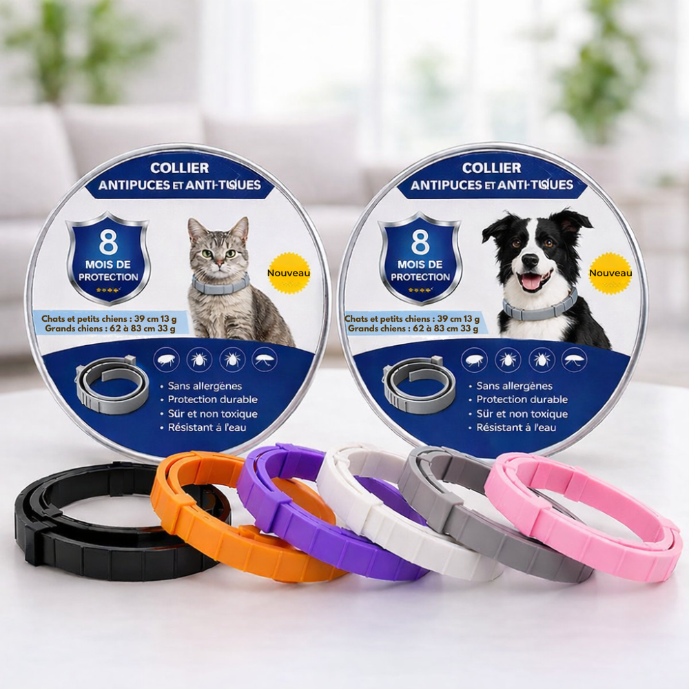 COLLIER NATUREL ANTI PUCES, TIQUES ET MOUSTIQUES