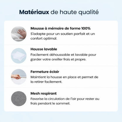 Oreiller ergonomique cervical DreamRest™ | Sommeil profond sans douleurs