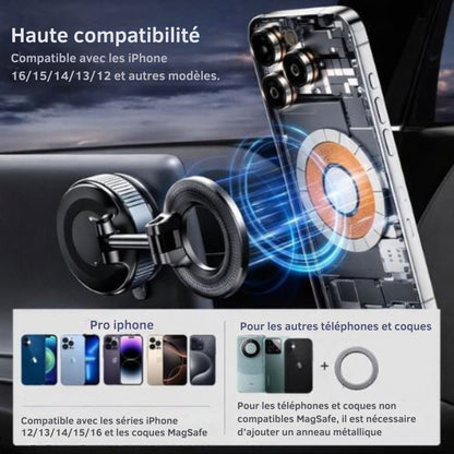 Support magnétique pour téléphone avec rotation à 360°