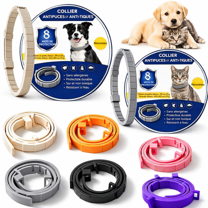 COLLIER NATUREL ANTI PUCES, TIQUES ET MOUSTIQUES