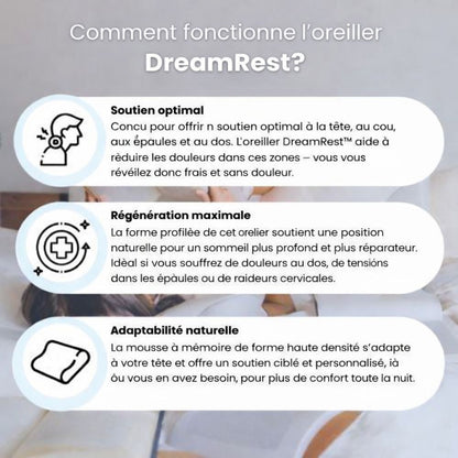Oreiller ergonomique cervical DreamRest™ | Sommeil profond sans douleurs