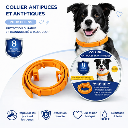 COLLIER NATUREL ANTI PUCES, TIQUES ET MOUSTIQUES