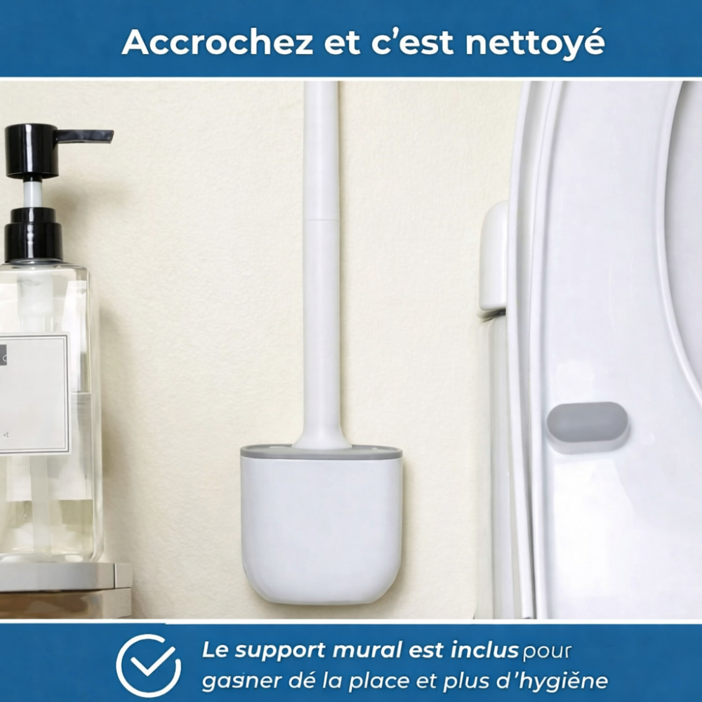 FlexiClean™ – Brosse WC en silicone flexible et efficace