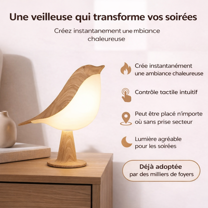 LumiBird™ – Lampe design sans fil avec lumière douce