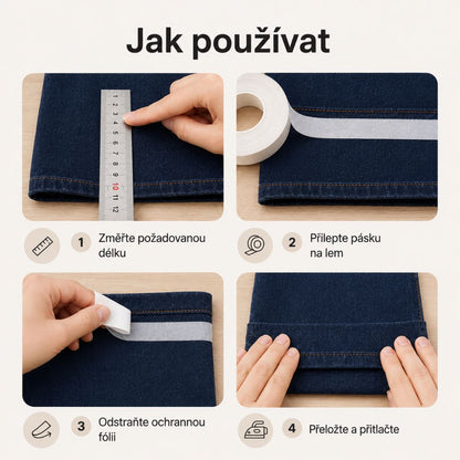 Bande adhésive lavable pour ourlets de pantalon