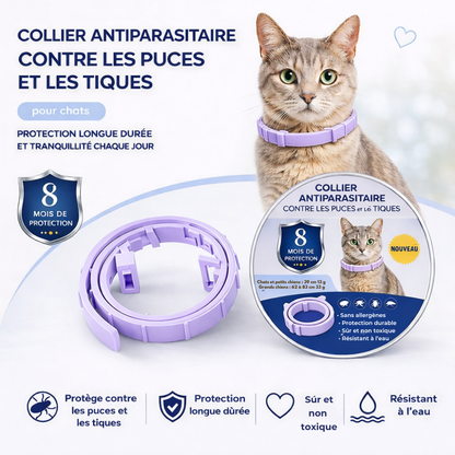 COLLIER NATUREL ANTI PUCES, TIQUES ET MOUSTIQUES