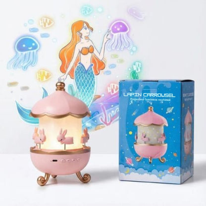Lapin Carrousel – Projecteur pour enfants 2 en 1 avec mélodie