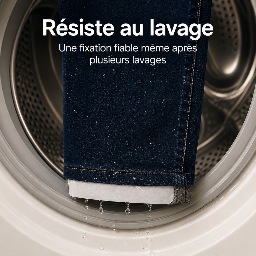 Bande adhésive lavable pour ourlets de pantalon