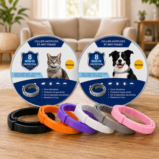 PetProtect™ | Collier antiparasitaire naturel contre puces, tiques et moustiques • Protection jusqu’à 8 mois