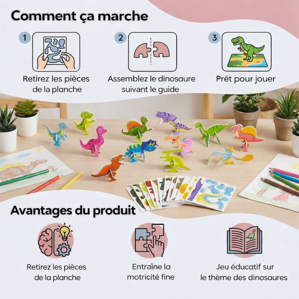 Ensemble de puzzles 3D illustrés pour enfants