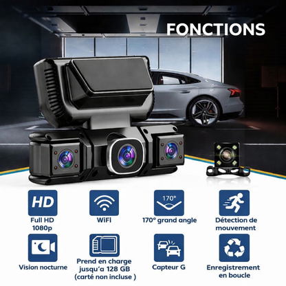 Caméra de bord 3 ou 4 objectifs —  WiFi & vision nocturne
