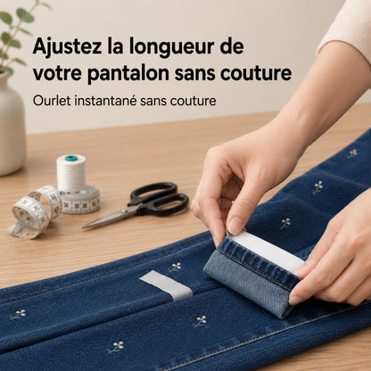 Bande adhésive lavable pour ourlets de pantalon