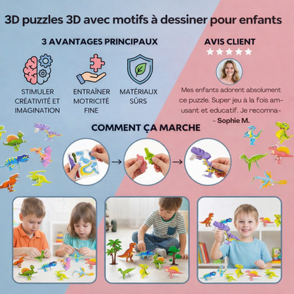 Ensemble de puzzles 3D illustrés pour enfants