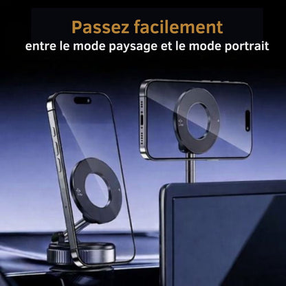Support magnétique pour téléphone avec rotation à 360°
