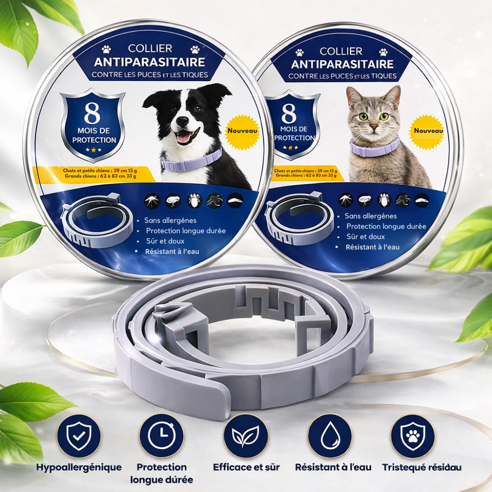 COLLIER NATUREL ANTI PUCES, TIQUES ET MOUSTIQUES