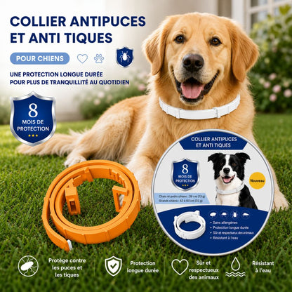 PetProtect™ | Collier antiparasitaire naturel contre puces, tiques et moustiques • Protection jusqu’à 8 mois