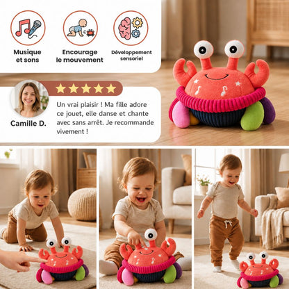 Crabe en peluche interactif avec musique et voix