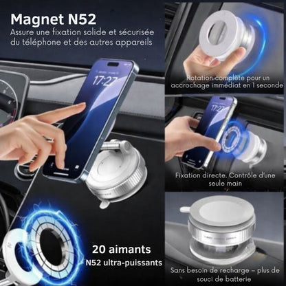 Support magnétique pour téléphone avec rotation à 360°
