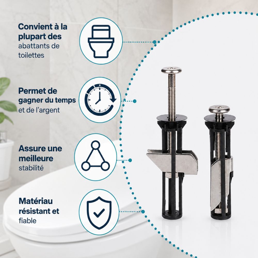 ToiletBolt™ Kit de fixation pour abattant WC 1+1 offert
