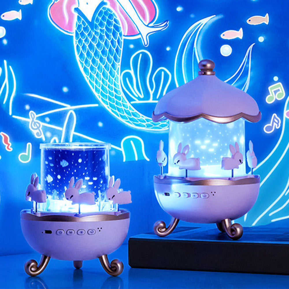 Lapin Carrousel – Projecteur pour enfants 2 en 1 avec mélodie