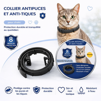 COLLIER NATUREL ANTI PUCES, TIQUES ET MOUSTIQUES