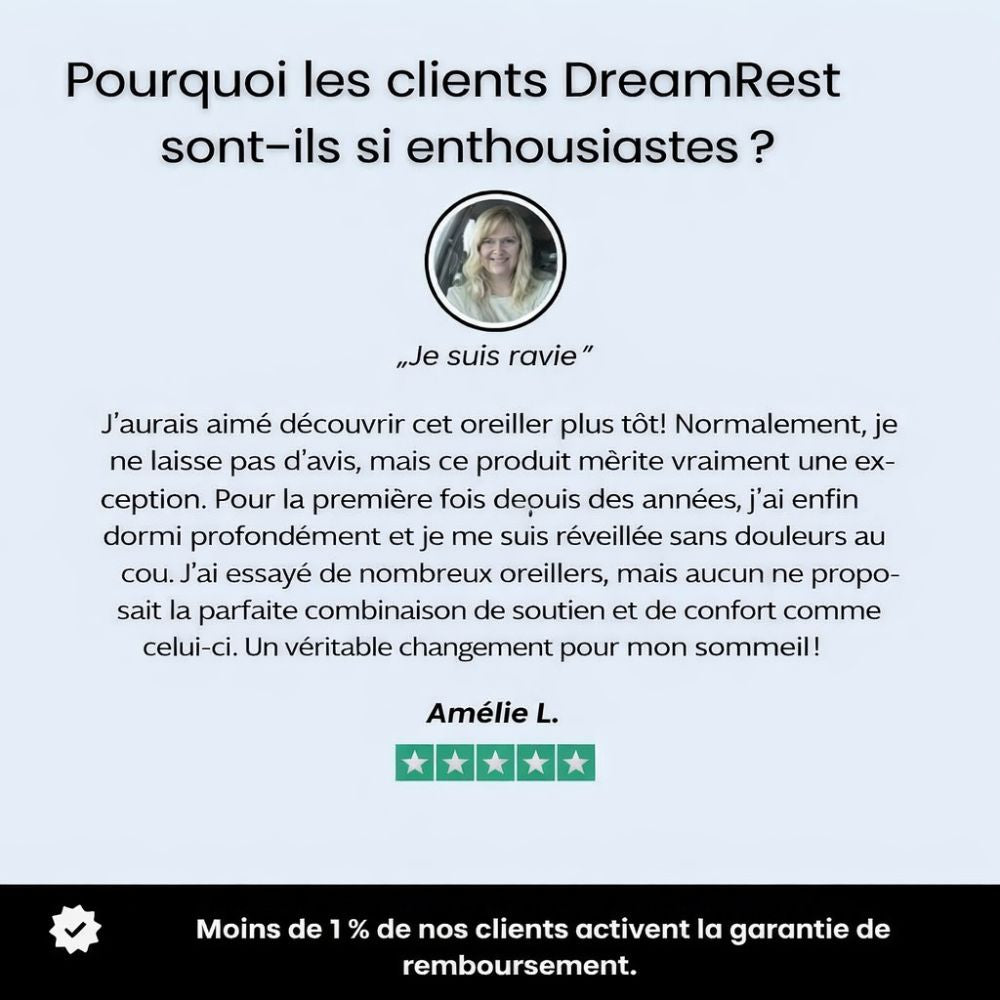 Oreiller ergonomique cervical DreamRest™ | Sommeil profond sans douleurs
