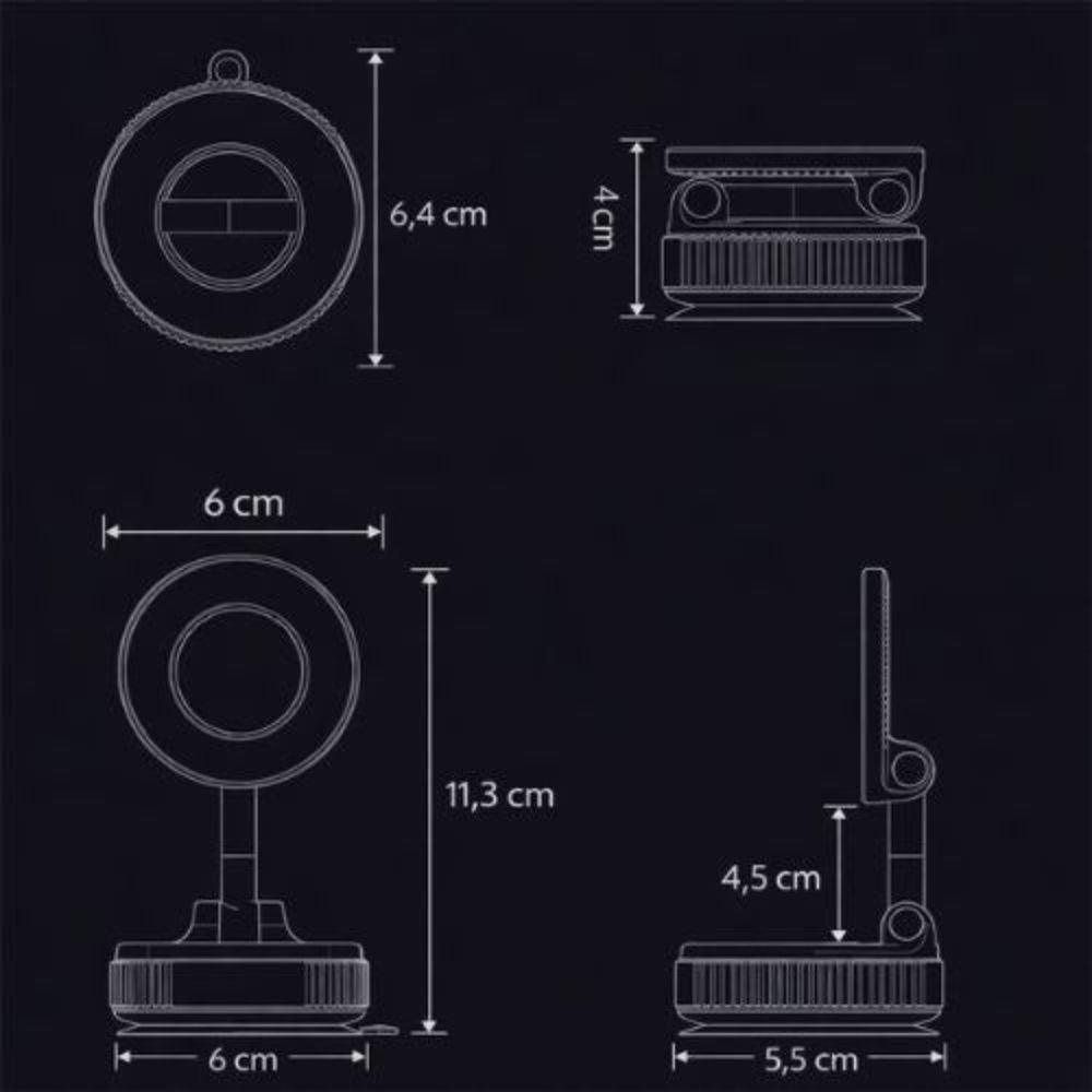 Support magnétique pour téléphone avec rotation à 360°