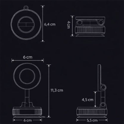 Support magnétique pour téléphone avec rotation à 360°
