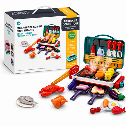 Ensemble BBQ pour enfants avec effet de fumée et aliments qui changent de couleur