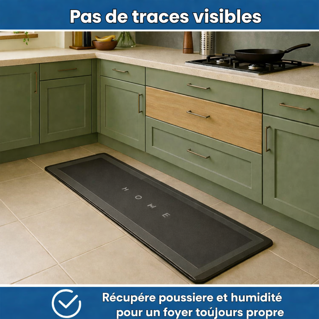 Tapis de cuisine antidérapant lavable pour un sol propre et sec