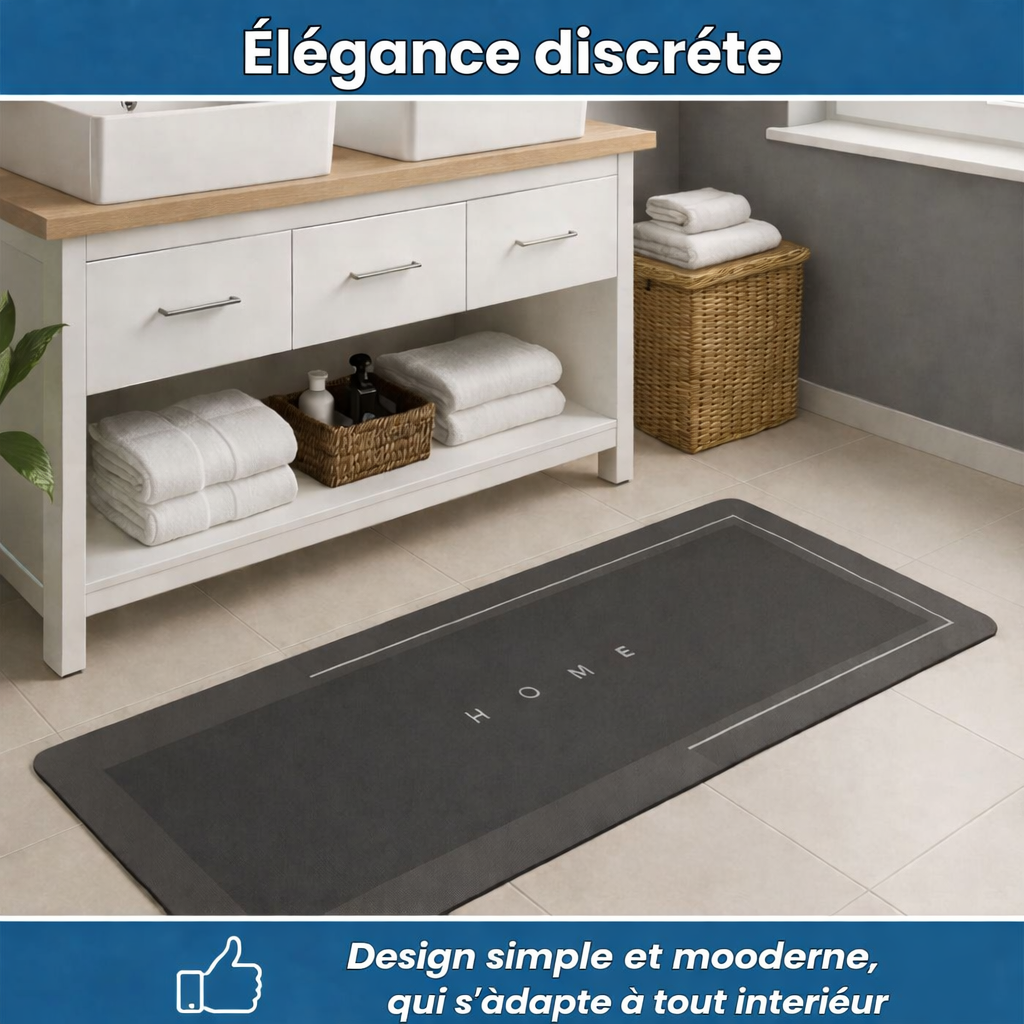 Tapis de cuisine antidérapant lavable pour un sol propre et sec