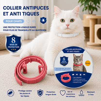 PetProtect™ | Collier antiparasitaire naturel contre puces, tiques et moustiques • Protection jusqu’à 8 mois