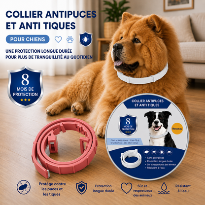PetProtect™ | Collier antiparasitaire naturel contre puces, tiques et moustiques • Protection jusqu’à 8 mois