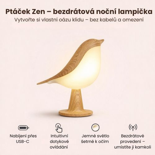 LumiBird™ – Lampe design sans fil avec lumière douce