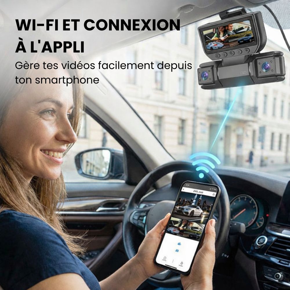 Caméra de bord 3 ou 4 objectifs —  WiFi & vision nocturne