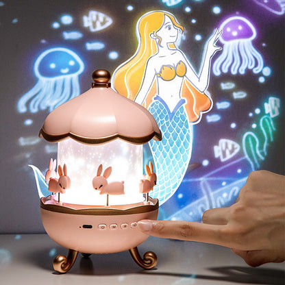 Lapin Carrousel – Projecteur pour enfants 2 en 1 avec mélodie