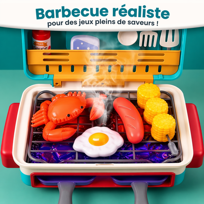 Ensemble BBQ pour enfants avec effet de fumée et aliments qui changent de couleur
