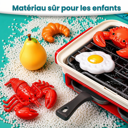 Ensemble BBQ pour enfants avec effet de fumée et aliments qui changent de couleur