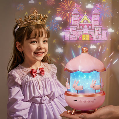 Lapin Carrousel – Projecteur pour enfants 2 en 1 avec mélodie